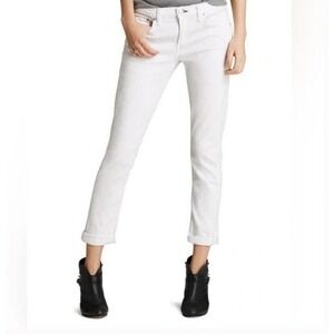 Rag & Bone Dre Low Rise Slim‎ Boyfriend White Jeans Size 24